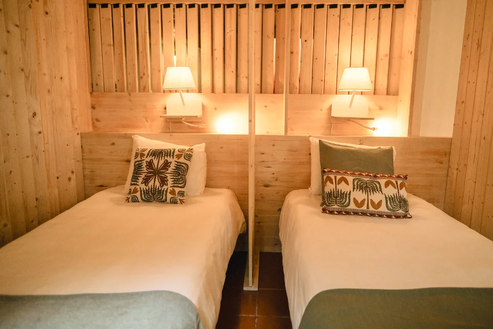 Comfortable beds in the dorm